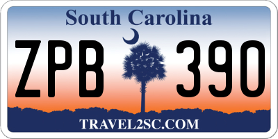 SC license plate ZPB390