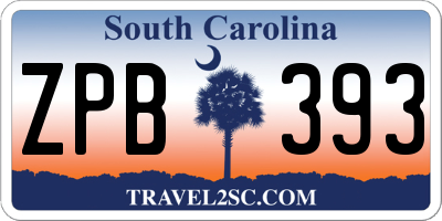 SC license plate ZPB393
