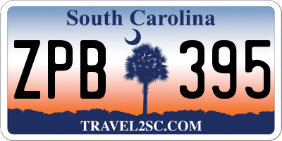 SC license plate ZPB395