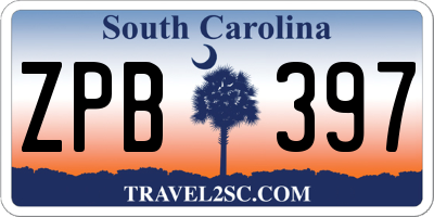 SC license plate ZPB397