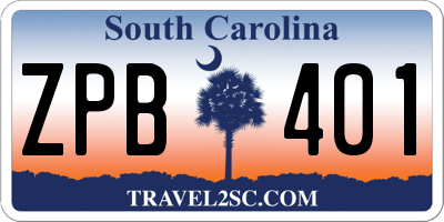 SC license plate ZPB401