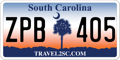 SC license plate ZPB405