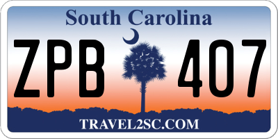 SC license plate ZPB407