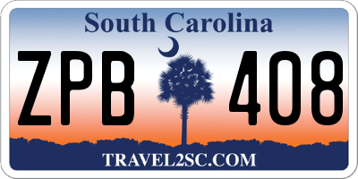 SC license plate ZPB408
