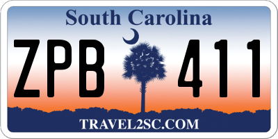 SC license plate ZPB411