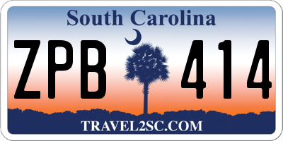 SC license plate ZPB414