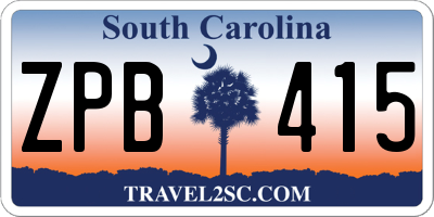 SC license plate ZPB415