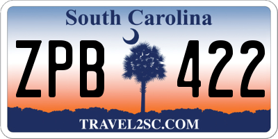 SC license plate ZPB422