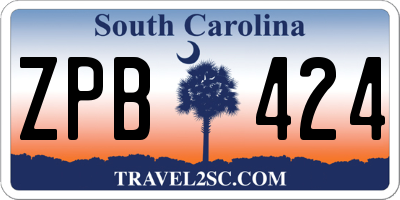 SC license plate ZPB424