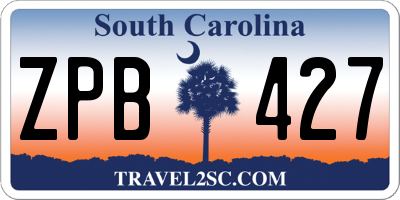 SC license plate ZPB427