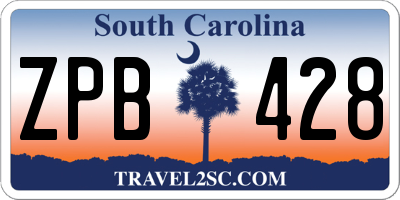 SC license plate ZPB428