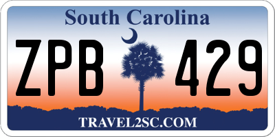 SC license plate ZPB429