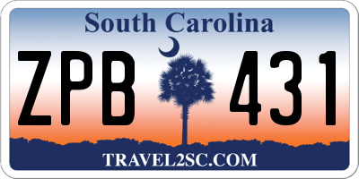 SC license plate ZPB431