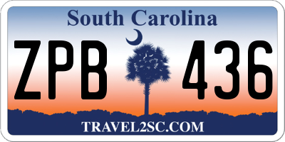 SC license plate ZPB436