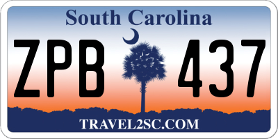 SC license plate ZPB437