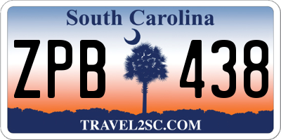 SC license plate ZPB438