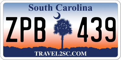SC license plate ZPB439