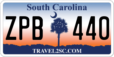 SC license plate ZPB440