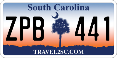 SC license plate ZPB441