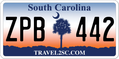 SC license plate ZPB442