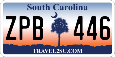 SC license plate ZPB446
