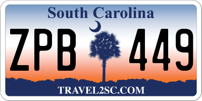 SC license plate ZPB449