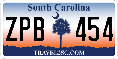 SC license plate ZPB454
