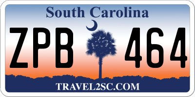 SC license plate ZPB464