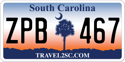 SC license plate ZPB467
