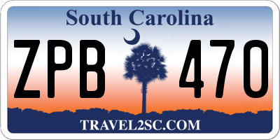 SC license plate ZPB470