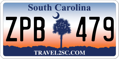 SC license plate ZPB479