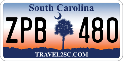 SC license plate ZPB480