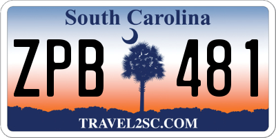 SC license plate ZPB481
