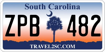 SC license plate ZPB482