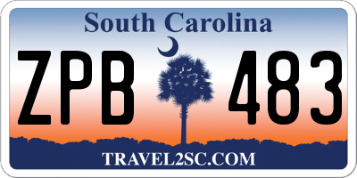 SC license plate ZPB483
