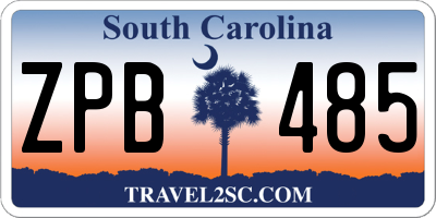 SC license plate ZPB485