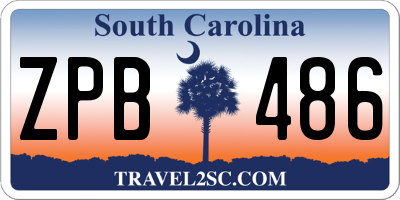 SC license plate ZPB486