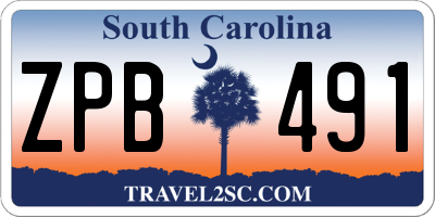 SC license plate ZPB491