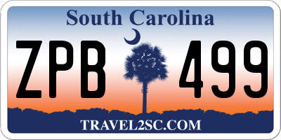 SC license plate ZPB499