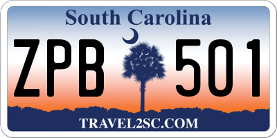 SC license plate ZPB501