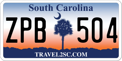 SC license plate ZPB504