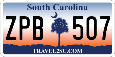 SC license plate ZPB507
