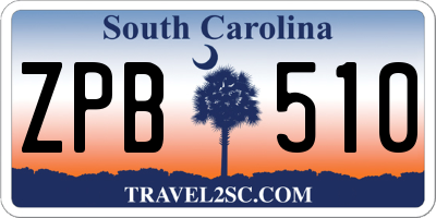 SC license plate ZPB510