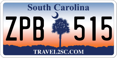 SC license plate ZPB515