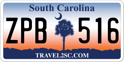 SC license plate ZPB516