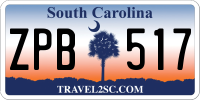 SC license plate ZPB517