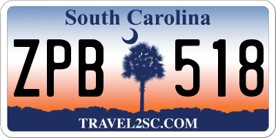 SC license plate ZPB518