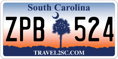 SC license plate ZPB524