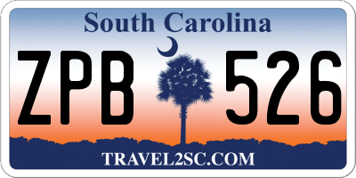 SC license plate ZPB526