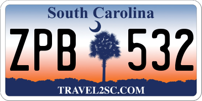 SC license plate ZPB532